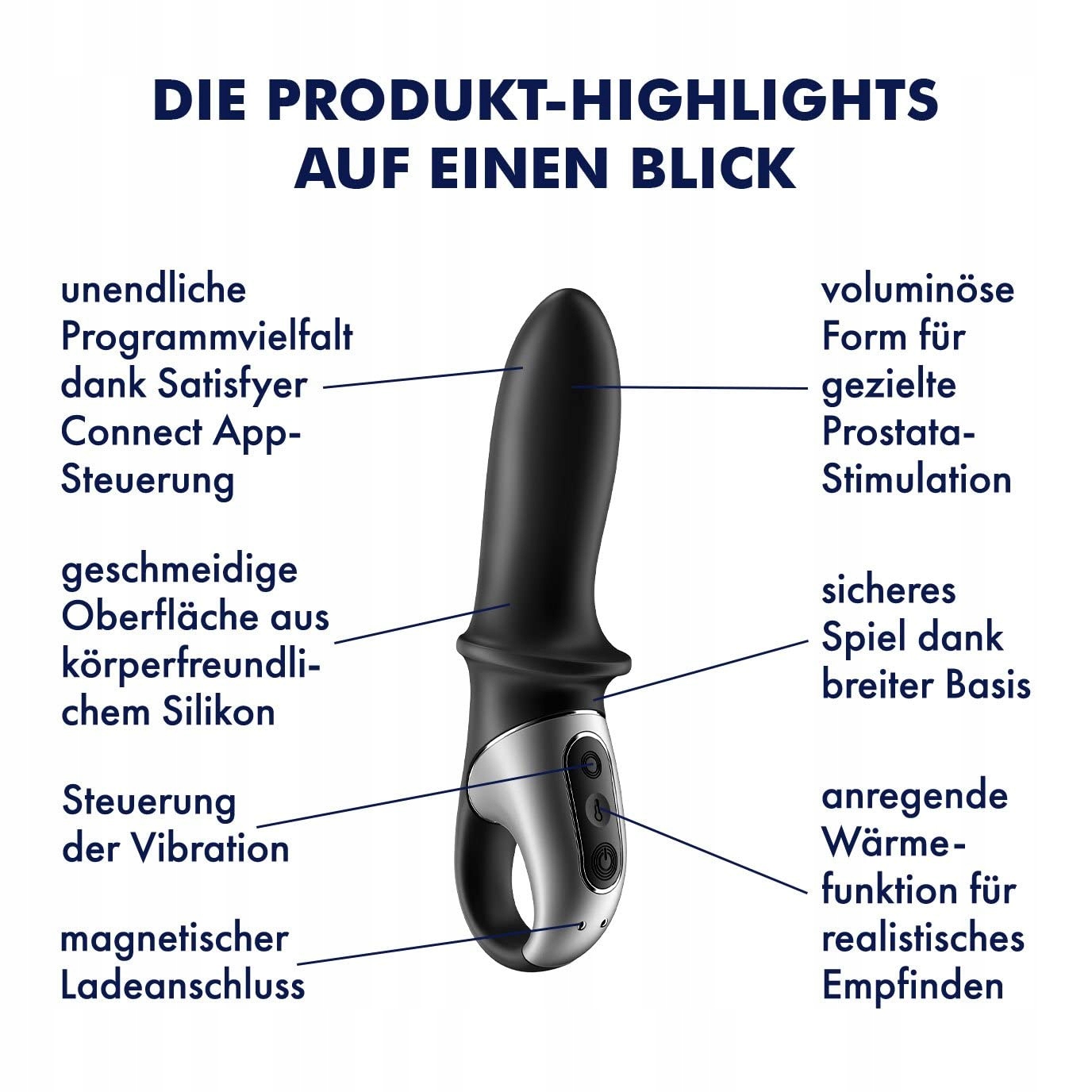 SATISFYER Hot Passion Wibrator Analny Z Funkcją Ciepła I Aplikacją — miniatura 3