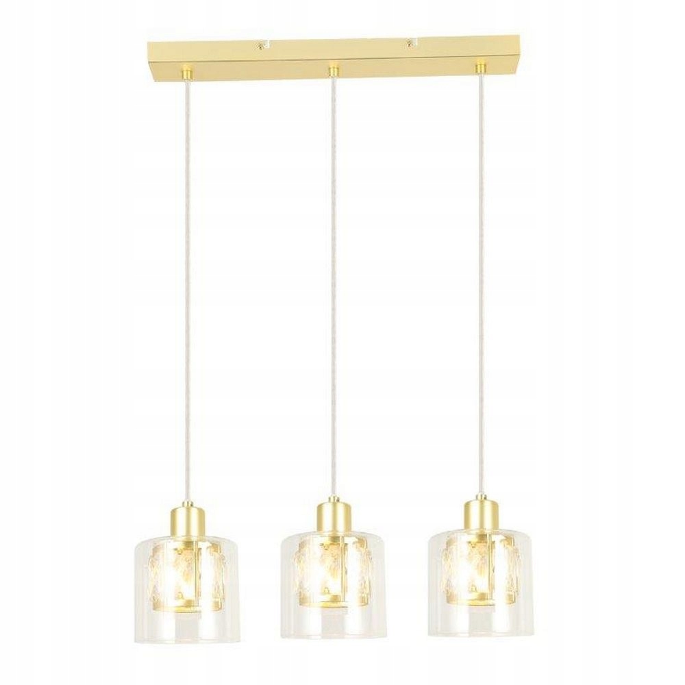 Závesná lampa Zlatý luster Elmo Gold 3 tienidlo sklo krištáľ 338833-36