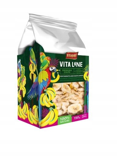 Levně 5 x Vitapol Vitaline Chipsy banánové papoušky ptáků 150 g
