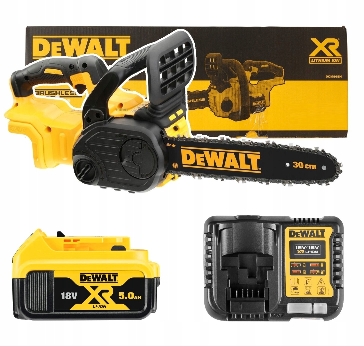 Pilarka piła łańcuchowa 18V 30cm 1x5Ah DCM565P1 ładowarka DeWalt