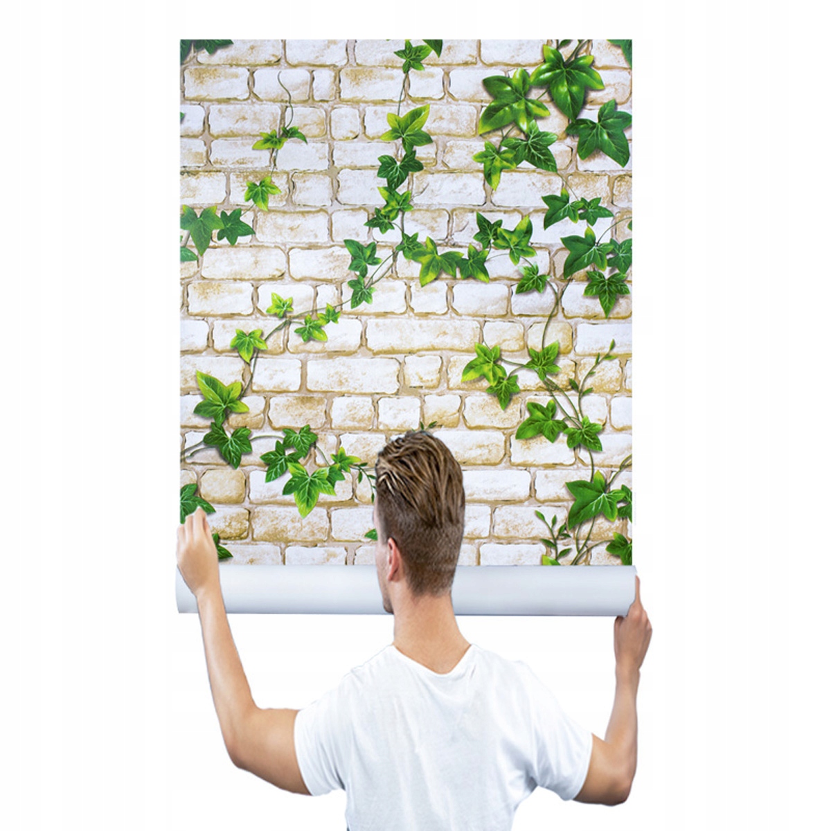 TAPETA SAMOPRZYLEPNA ŚCIENNA OKLEINA IMITACJA LIŚCIE BLUSZCZU EFEKT 3D 10m Marka Domzpaneli