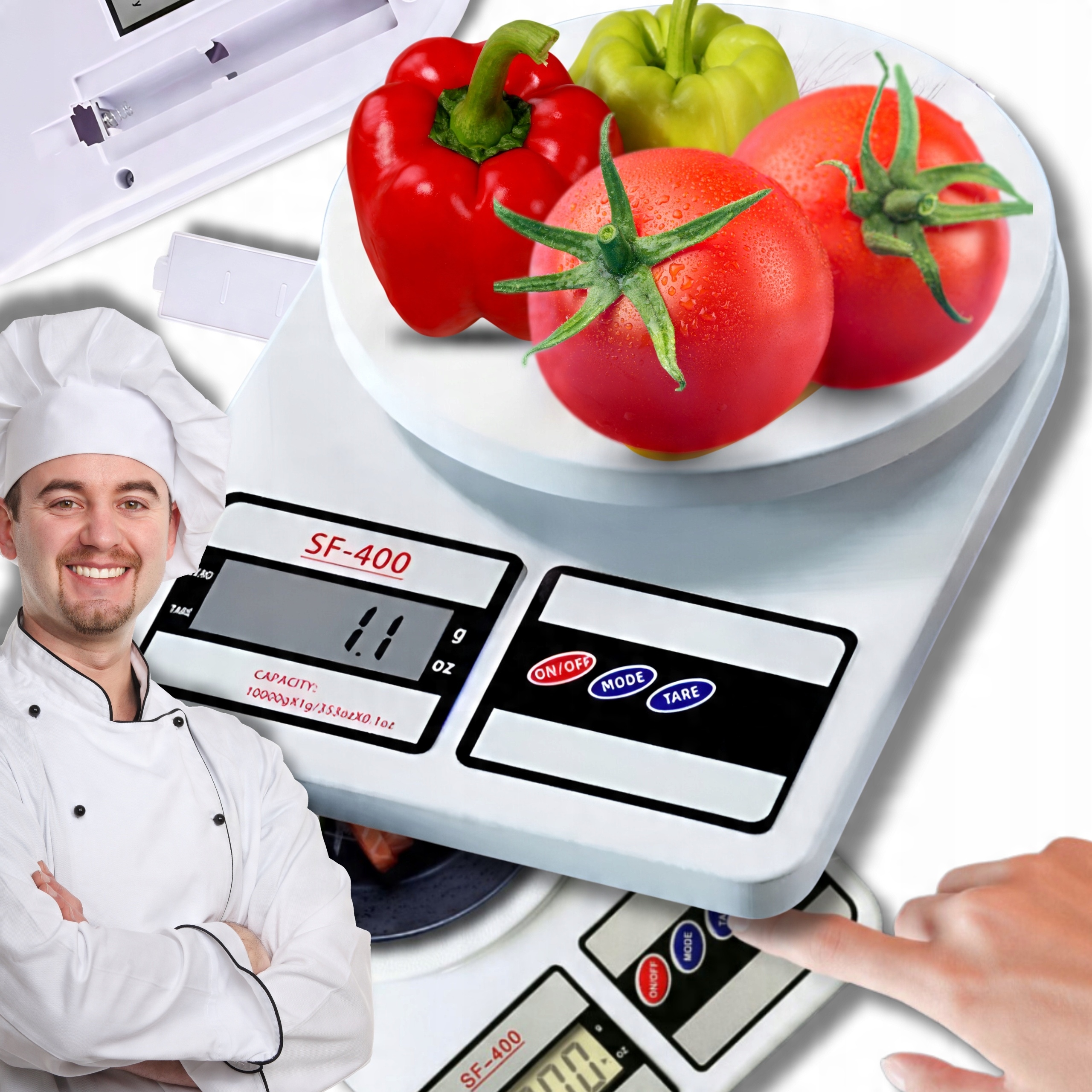 Precyzyjna Waga Kuchenna 10kg 1g Domowa Elektroniczna Tara LCD Baterie-Zdjęcie-0