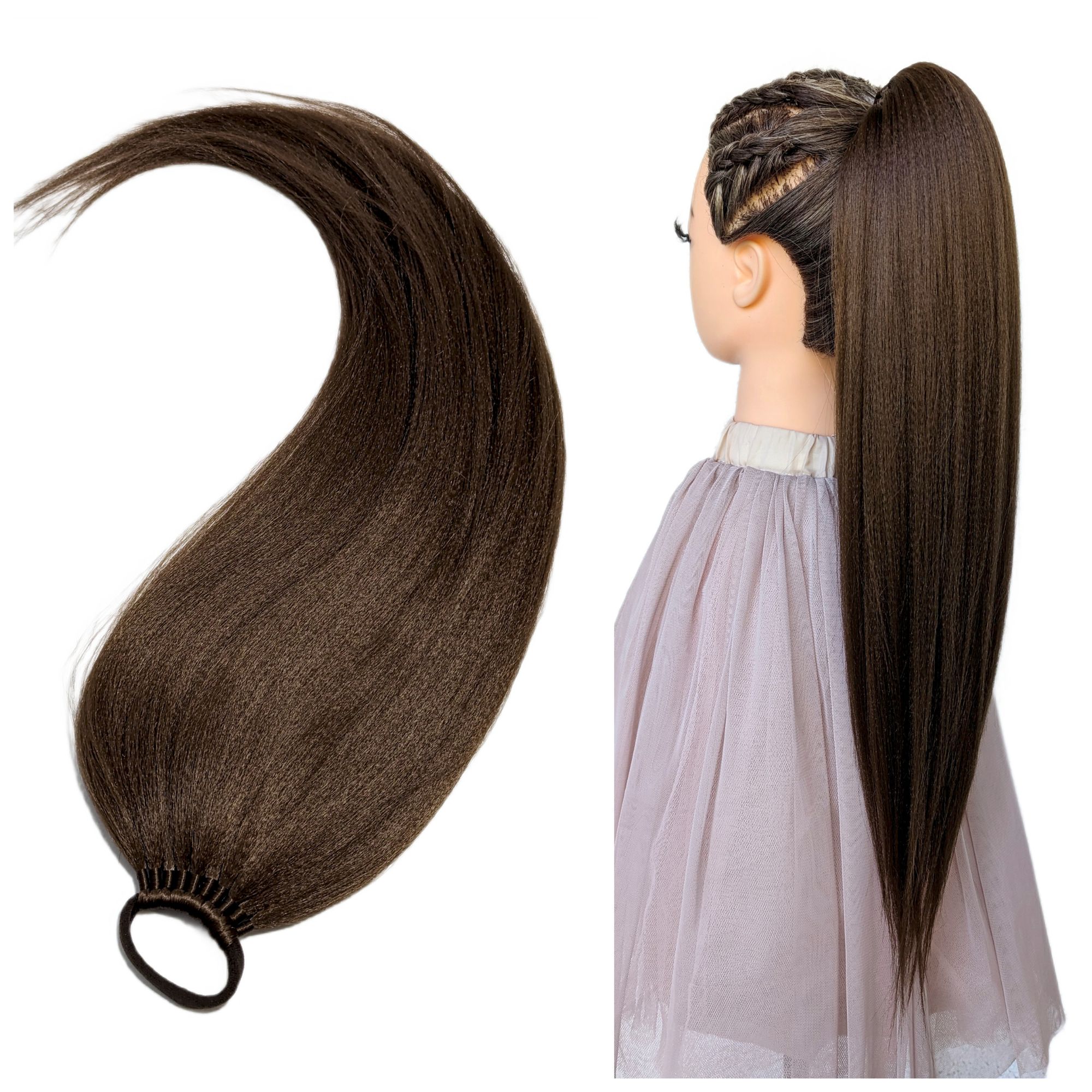 Připínací poník na gumičce, Příčesek, ručně vyrobený, hnědý, Roztomilá Bruneta, 60 cm