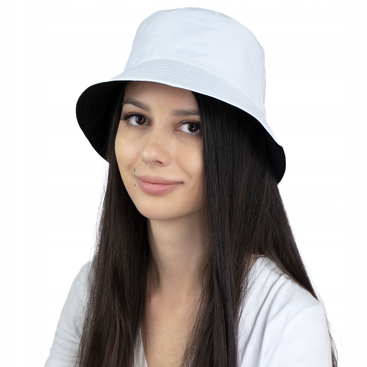 

Bucket Hat czapka biało czarna Kapelusz Rybacki