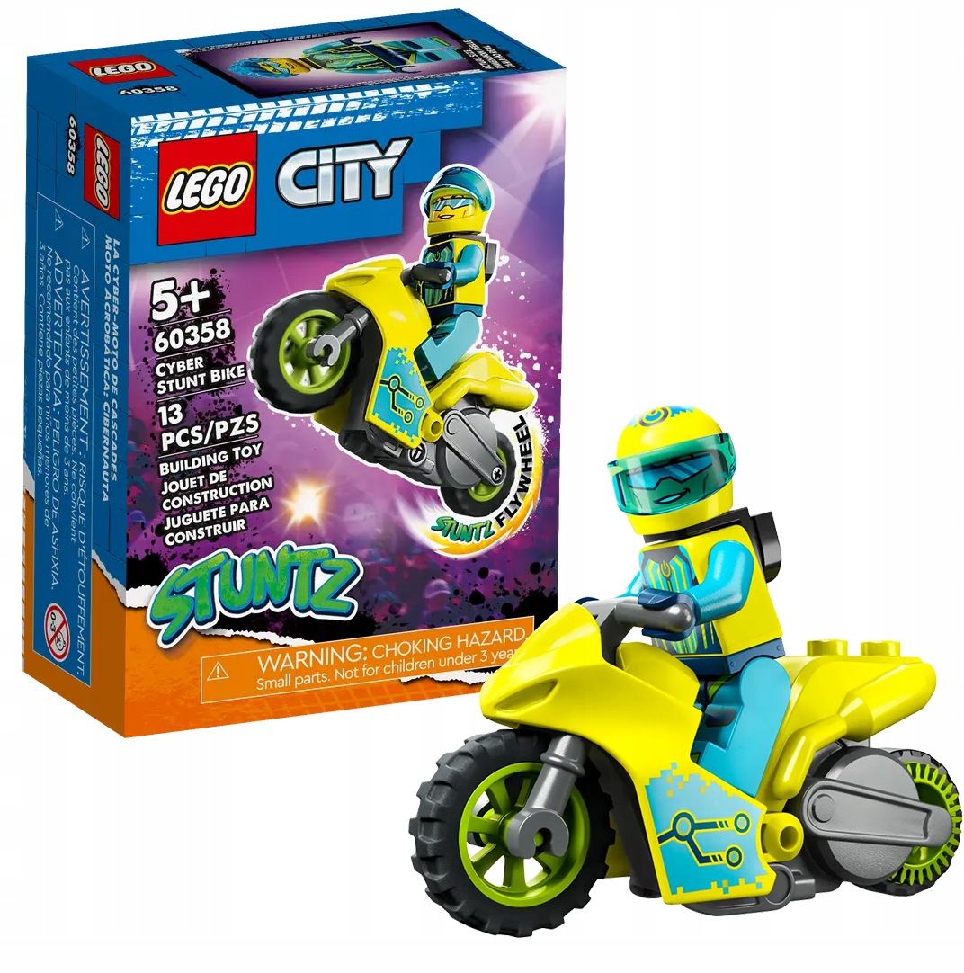 Lego City Cybermotocykl Kaskadérská sada Lego 60358