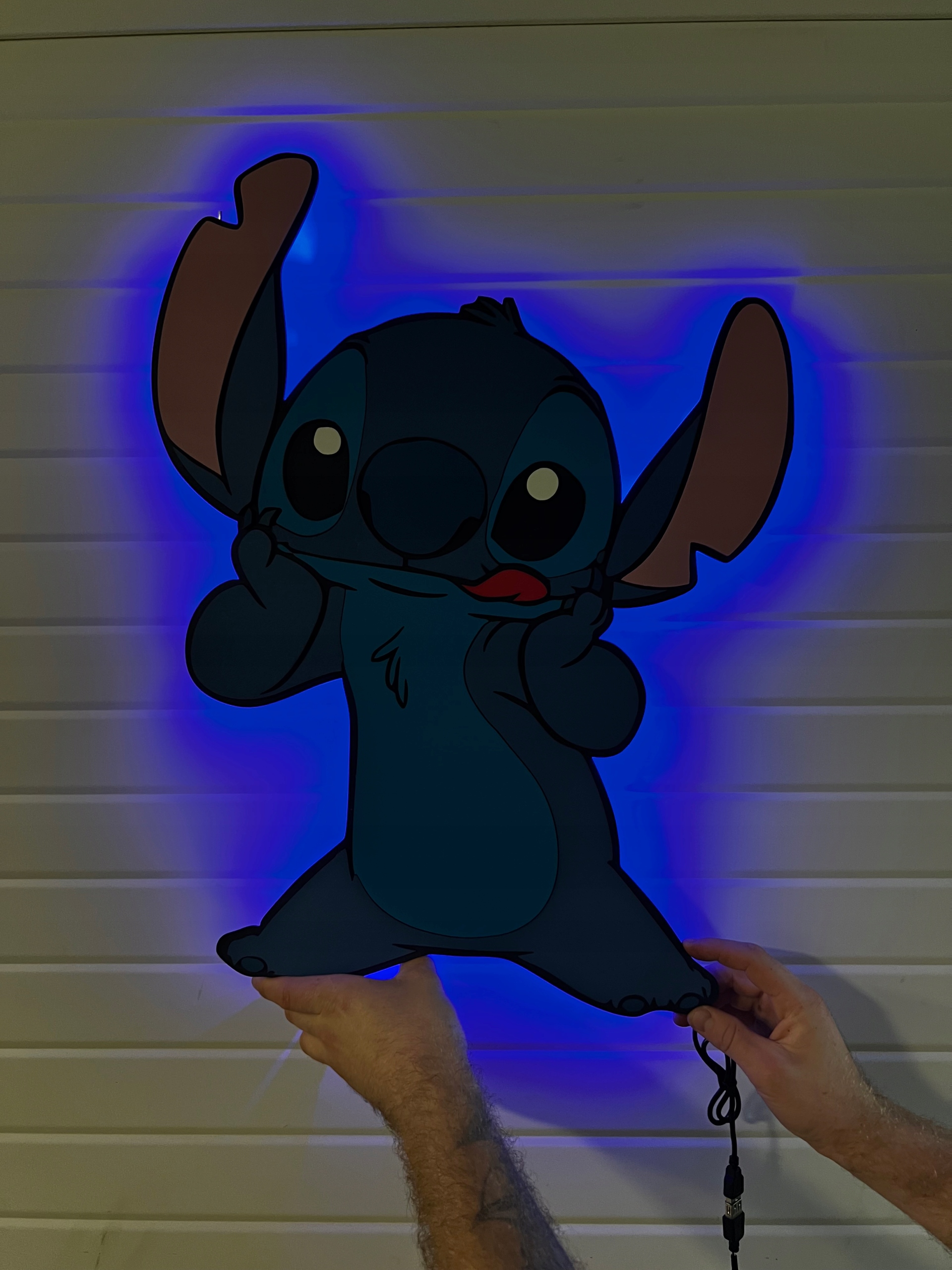 Drevený obraz Stitch Led Nástenná Dekorácia 3D obraz
