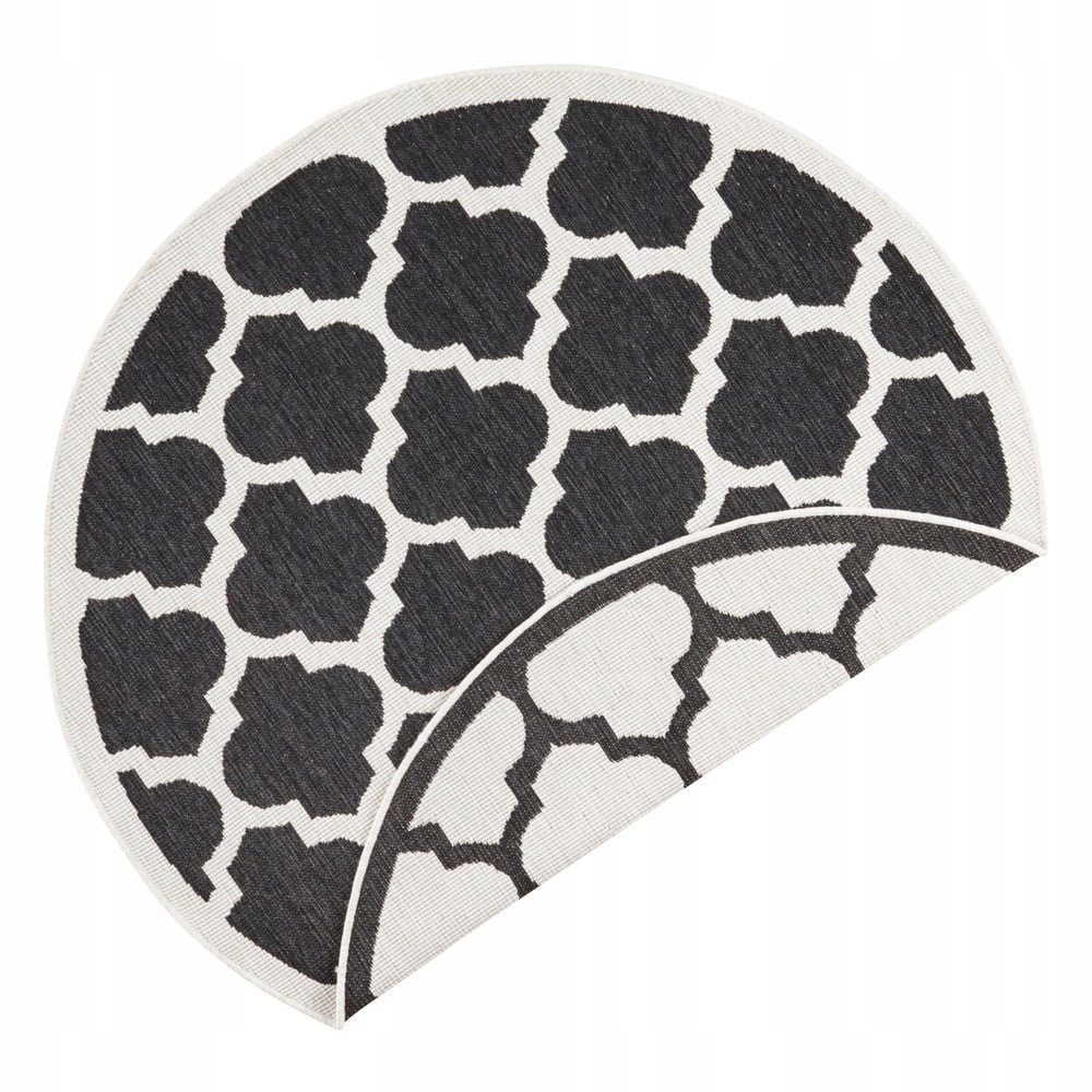 Koberec kulatý černý plochý, palermo 140 Cm