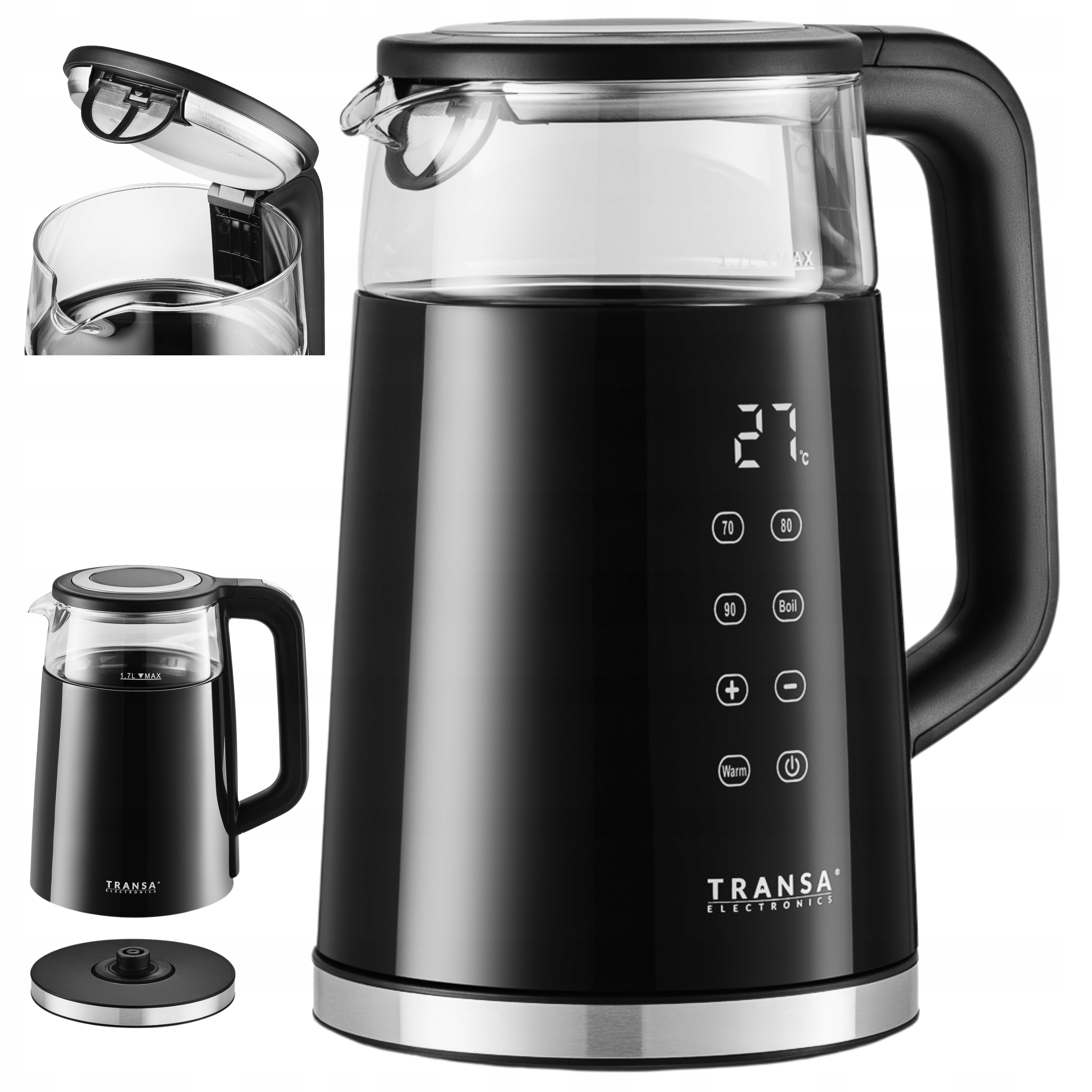 Czajnik elektryczny z Regulacją Temperatury Dotykowy Panel LCD 1,7 L 2200 W