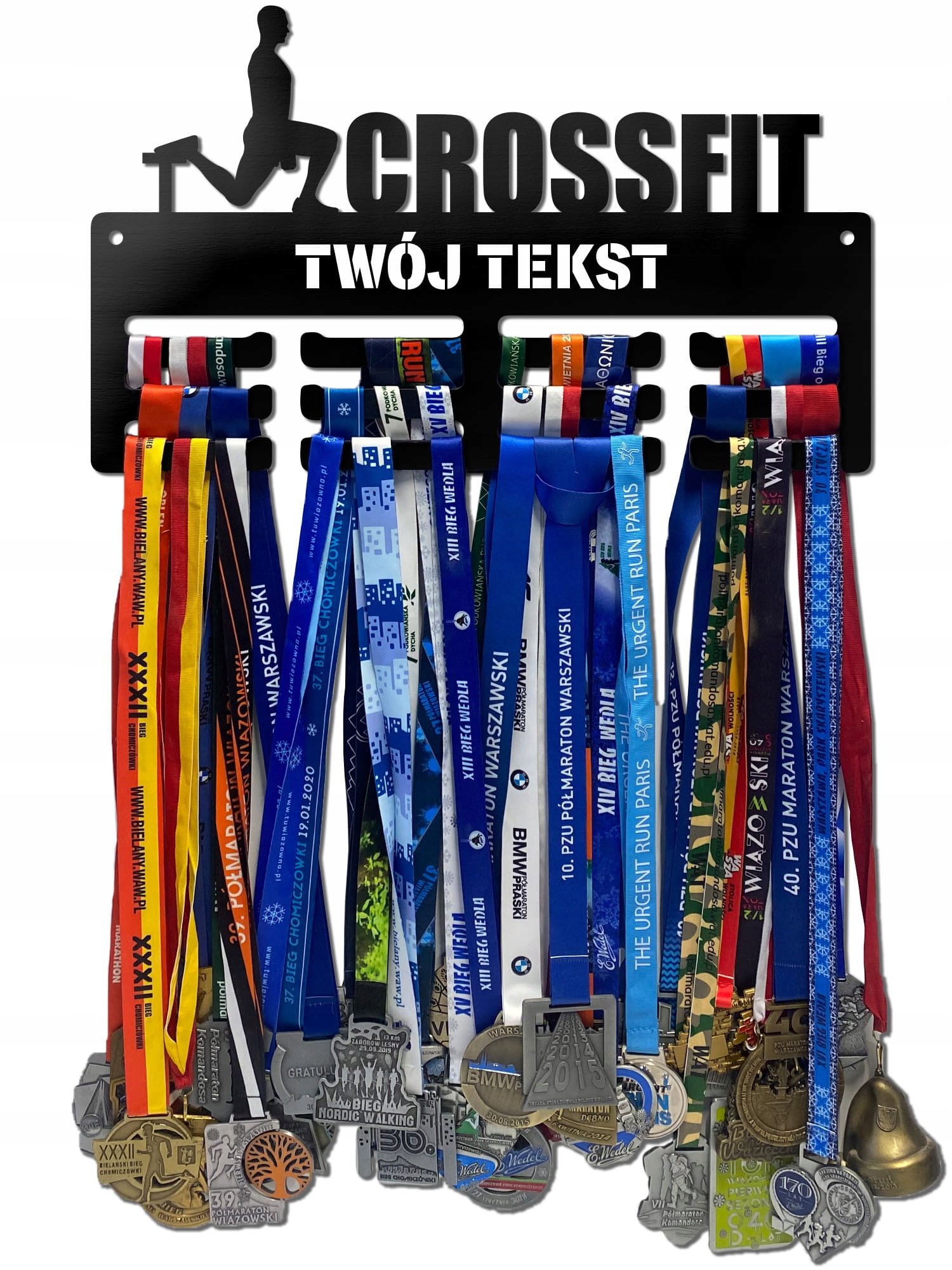 Wieszak na medale Crossfit twoje imię dowolny tekst 175.1