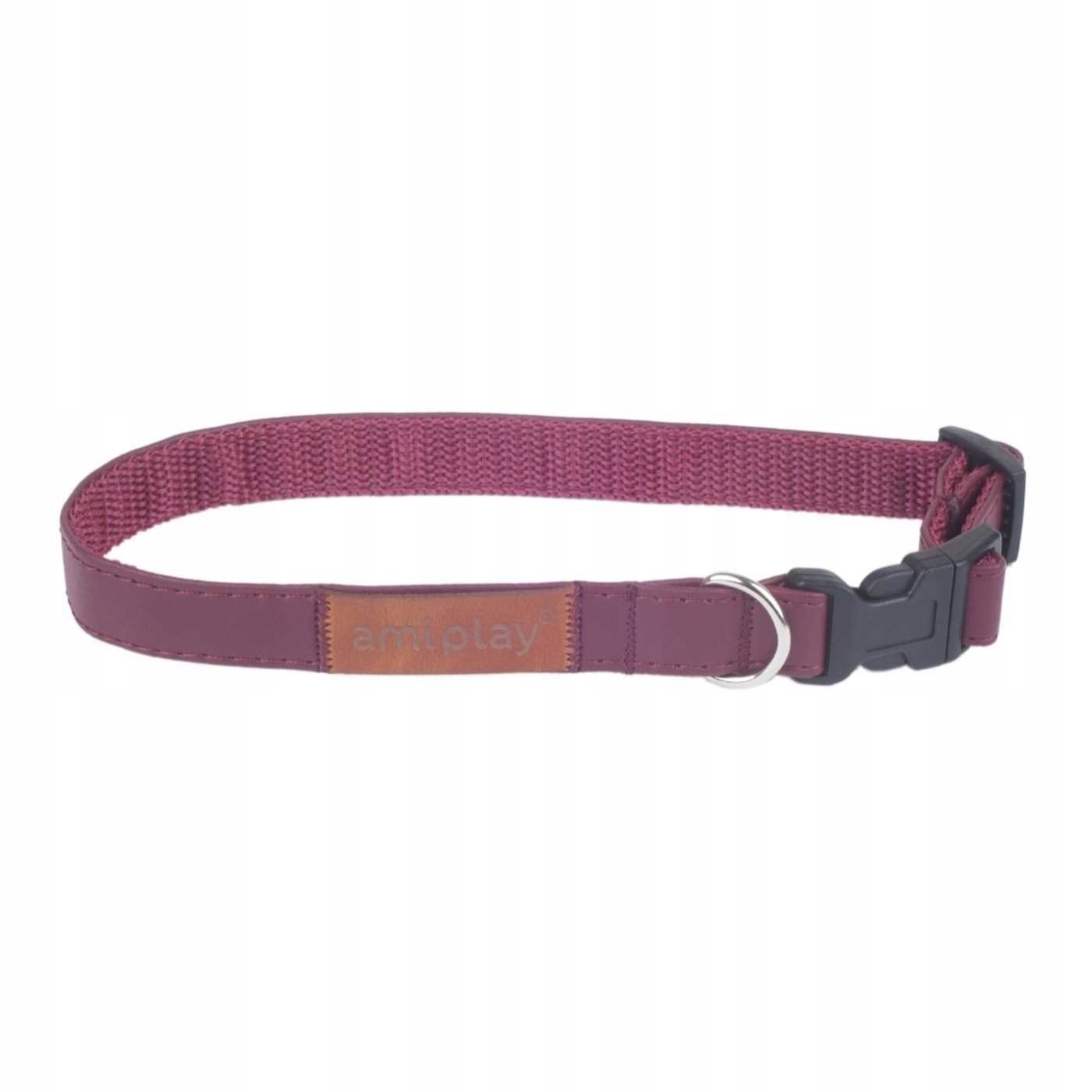

amiplay Obroża Lincoln Skóra S 20-35cm/1cm bordo