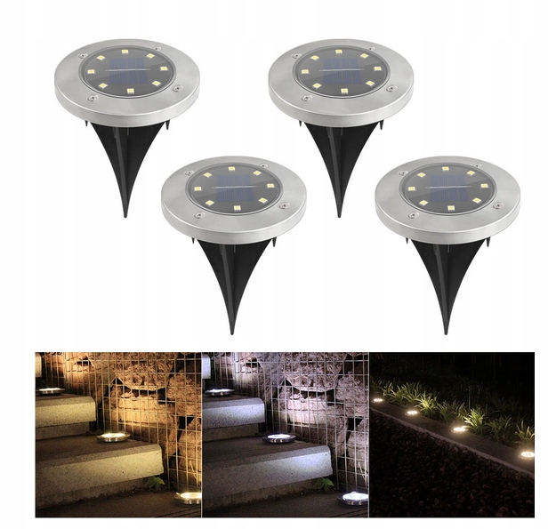 

Lampy Ogrodowe Solarne Najazdowe Gruntowe 8LED 4SZ