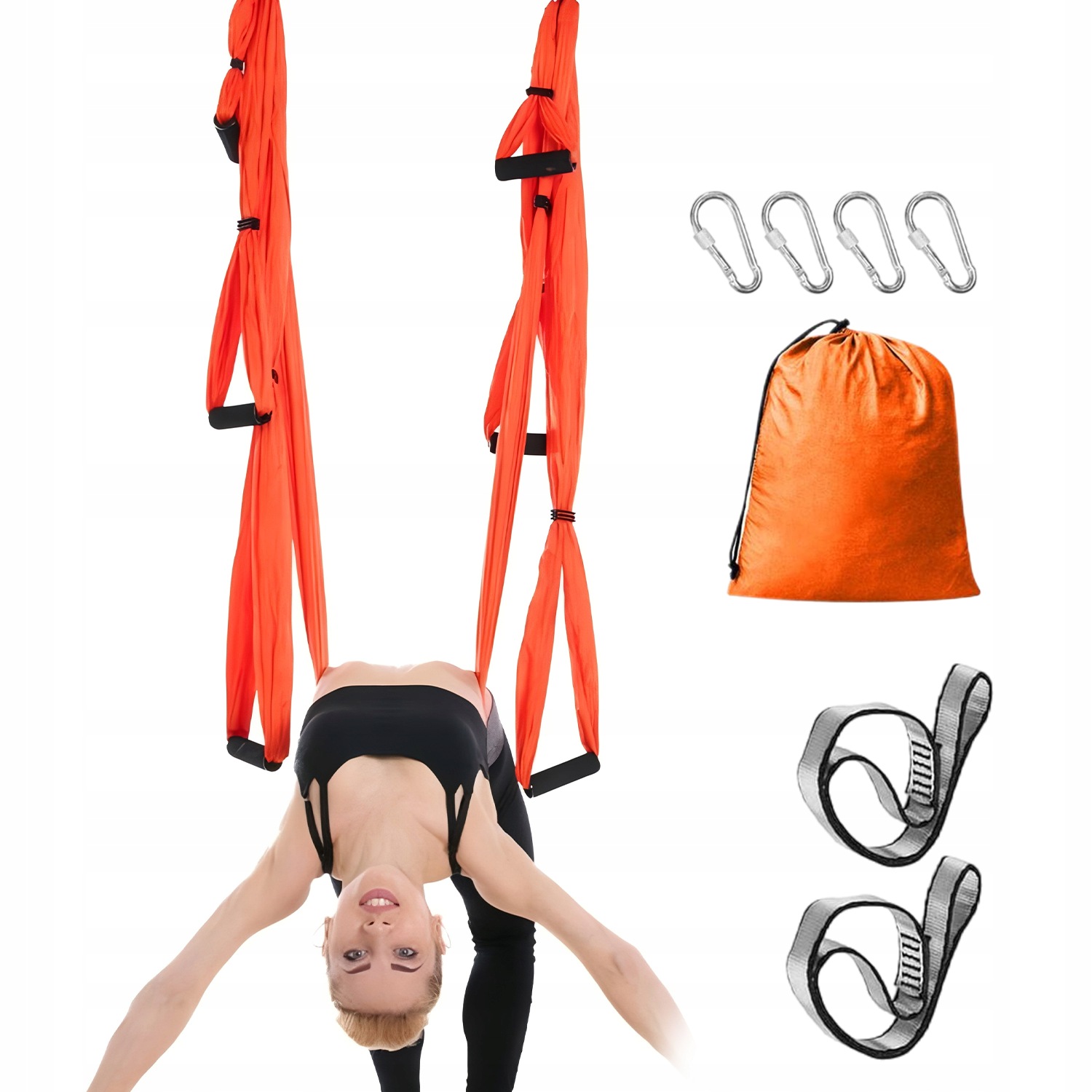 Huśtawka Powietrzna Do Jogi Hamak Akrobatyczna Chusta Aerial 220CM Z Uchwyt