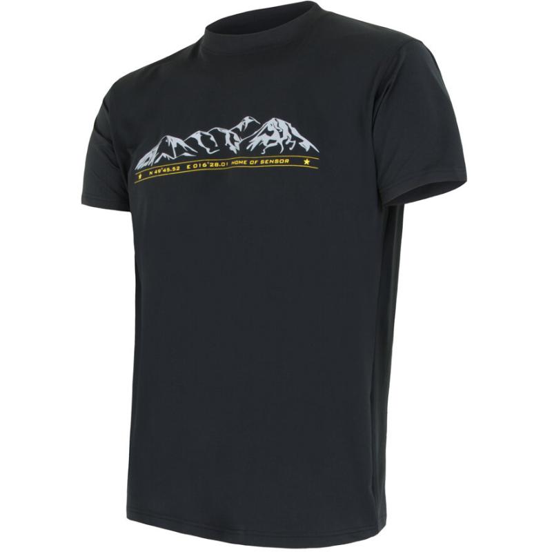 Sensor Triko Coolmax Tech Mountains Limited pánské krátký černá 2XL