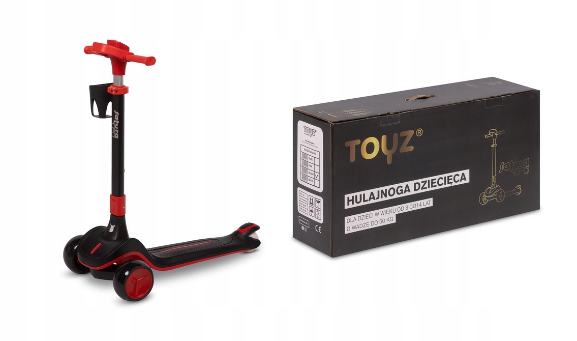 Toyz Satura Hulajnoga 3-kołowa składana do 50 kg uchwyt na kubek Black