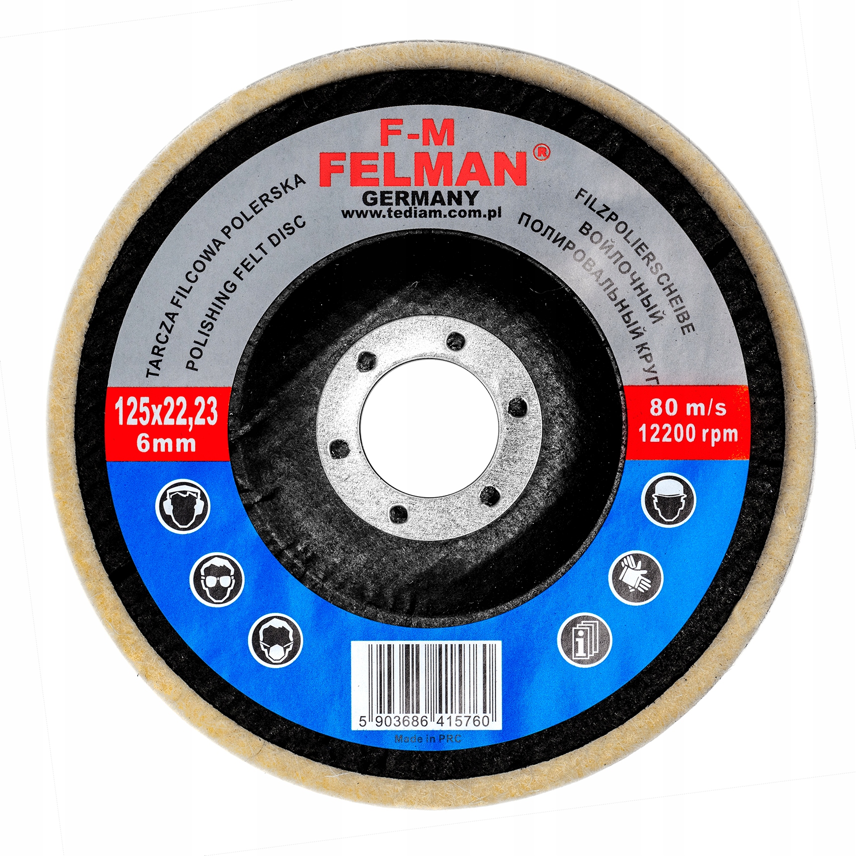 

Tarcza Filcowa Polerska 125x22,23x6 mm Filc Wełna