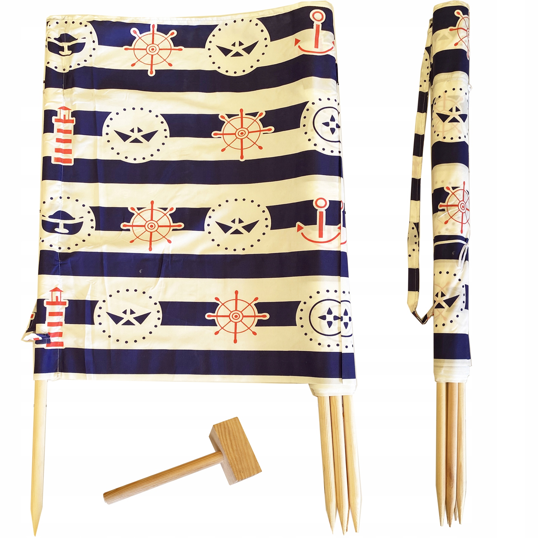 

Parawan Plażowy 6M Plażowy Czerwone Koło