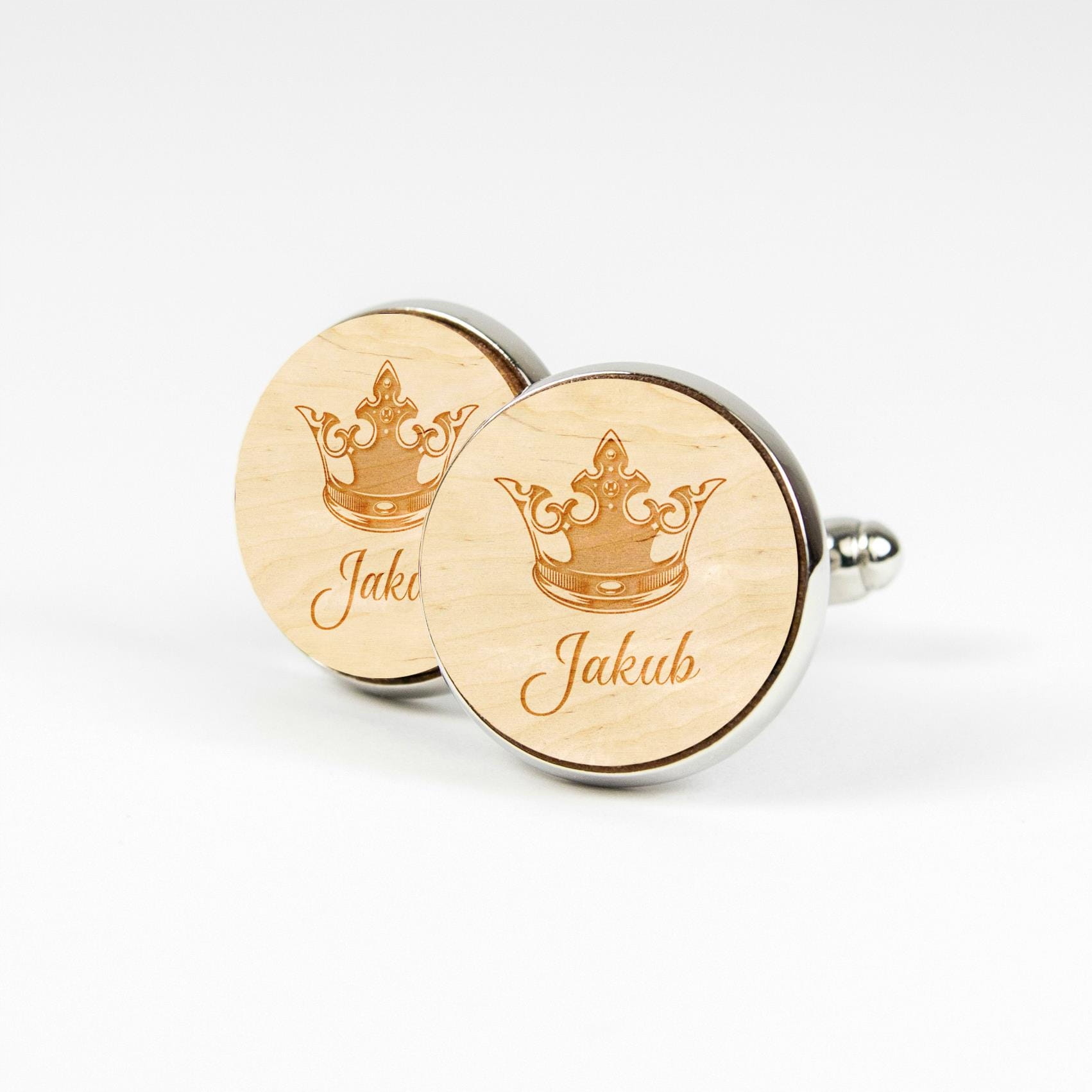 SPINKI DO MANKIETÓW - KOSZULI KORONA ORAZ IMIĘ