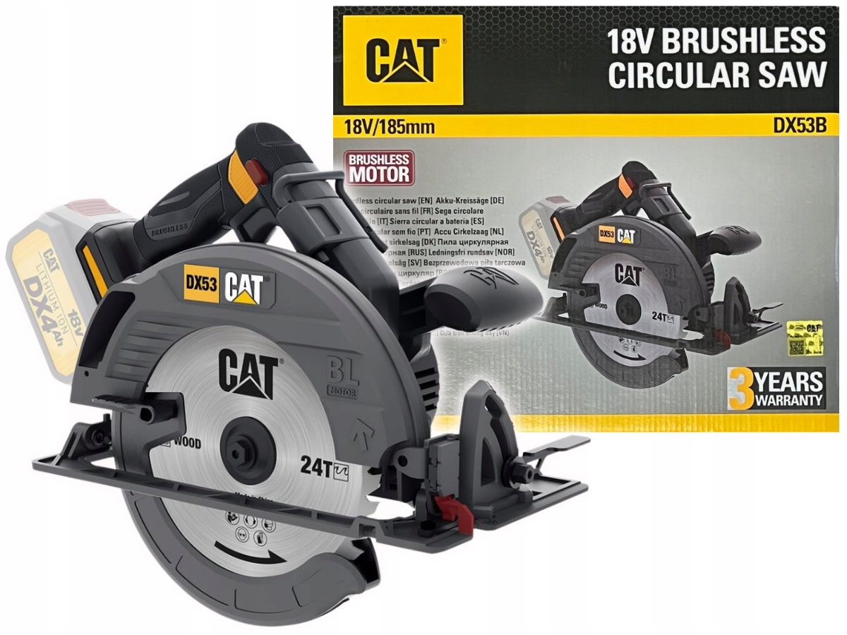 CAT PIŁA TARCZOWA AKUMULATOROWA 185mm 18V DX53B