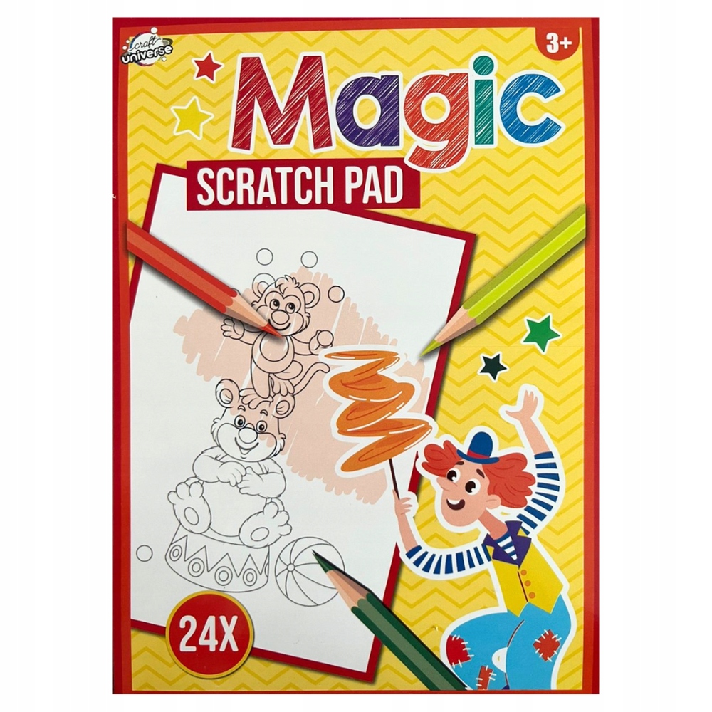 MAGICZNY BLOK ZDRAPKA ZDRAPYWANKA 24 ARKUSZE 3+ MAŁPKI EAN (GTIN) 8720029043056