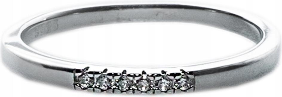 Stříbrný prstýnek 925, jemný snubní prsten s bílými zirkony r14, módní