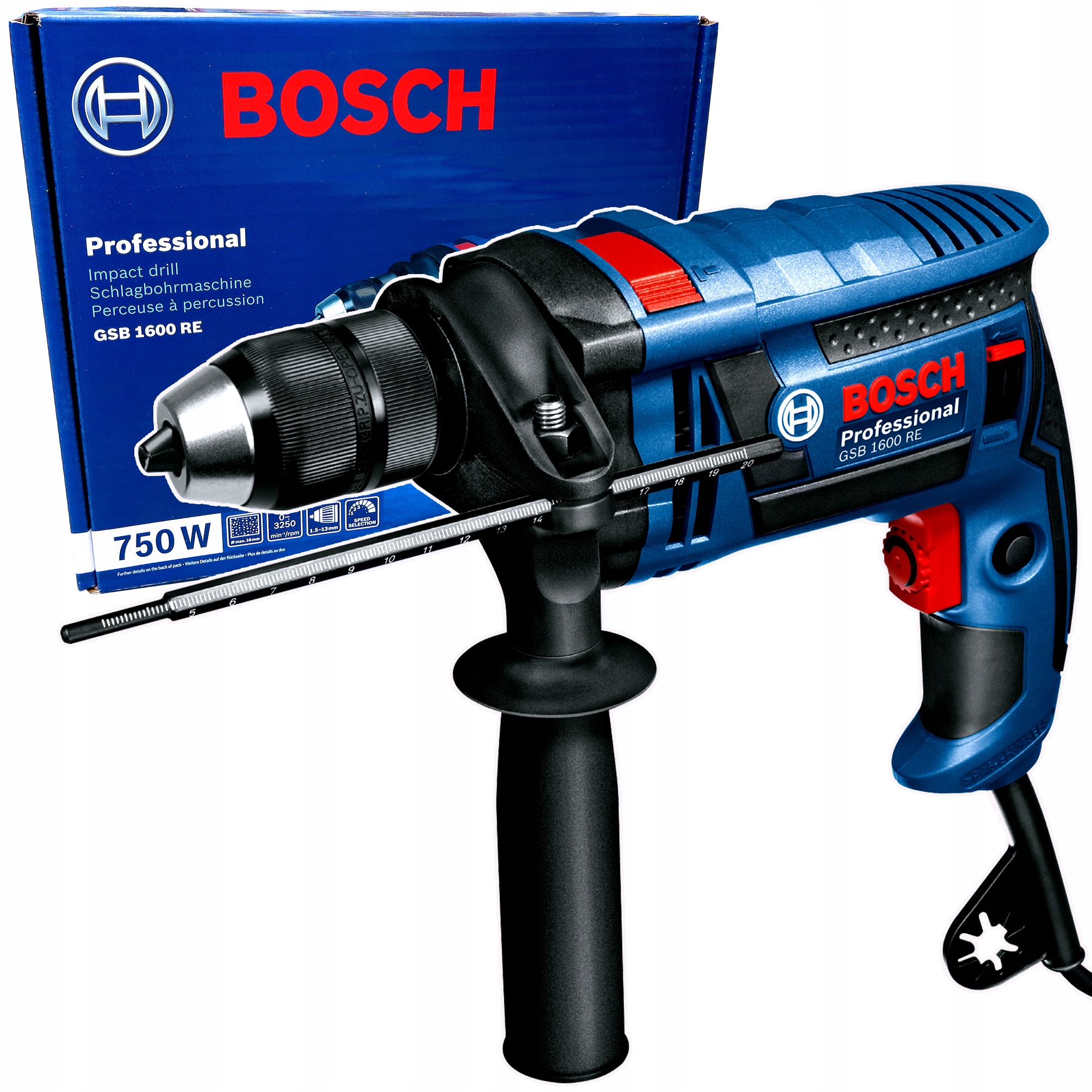 Wiertarka udarowa 750W 13mm Bosch Gsb 1600 Re 0601228200