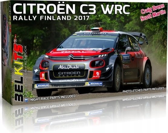 Belkits 018 Citroën C3 Breen Wrc Rally Finland 2017 1/24 Car Model New