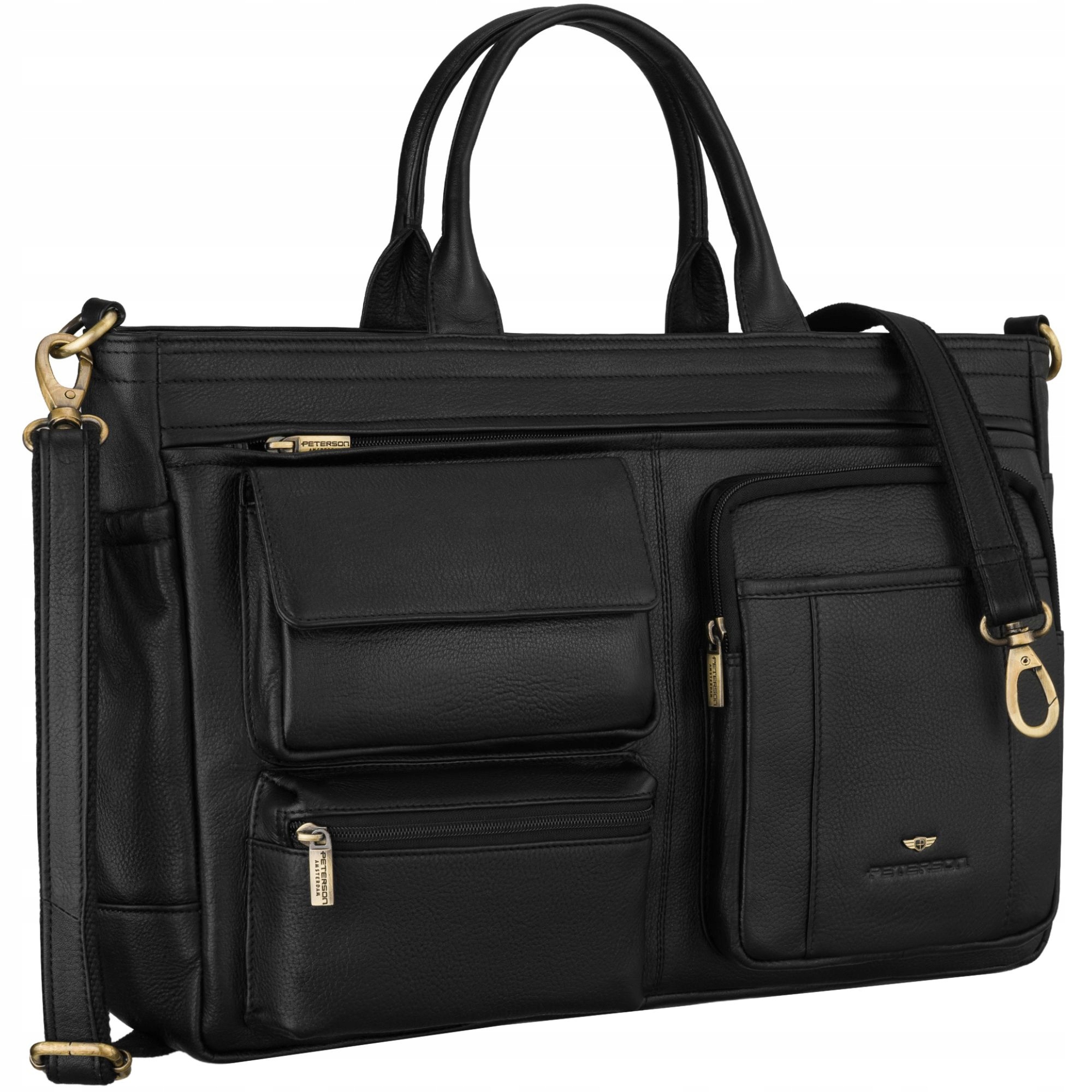 Torba na laptopa męska Peterson skórzana klasyczna laptopówka