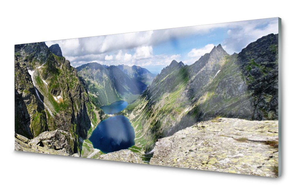 

Panel szklany do kuchni Góry Jeziora Szczyt 125x50