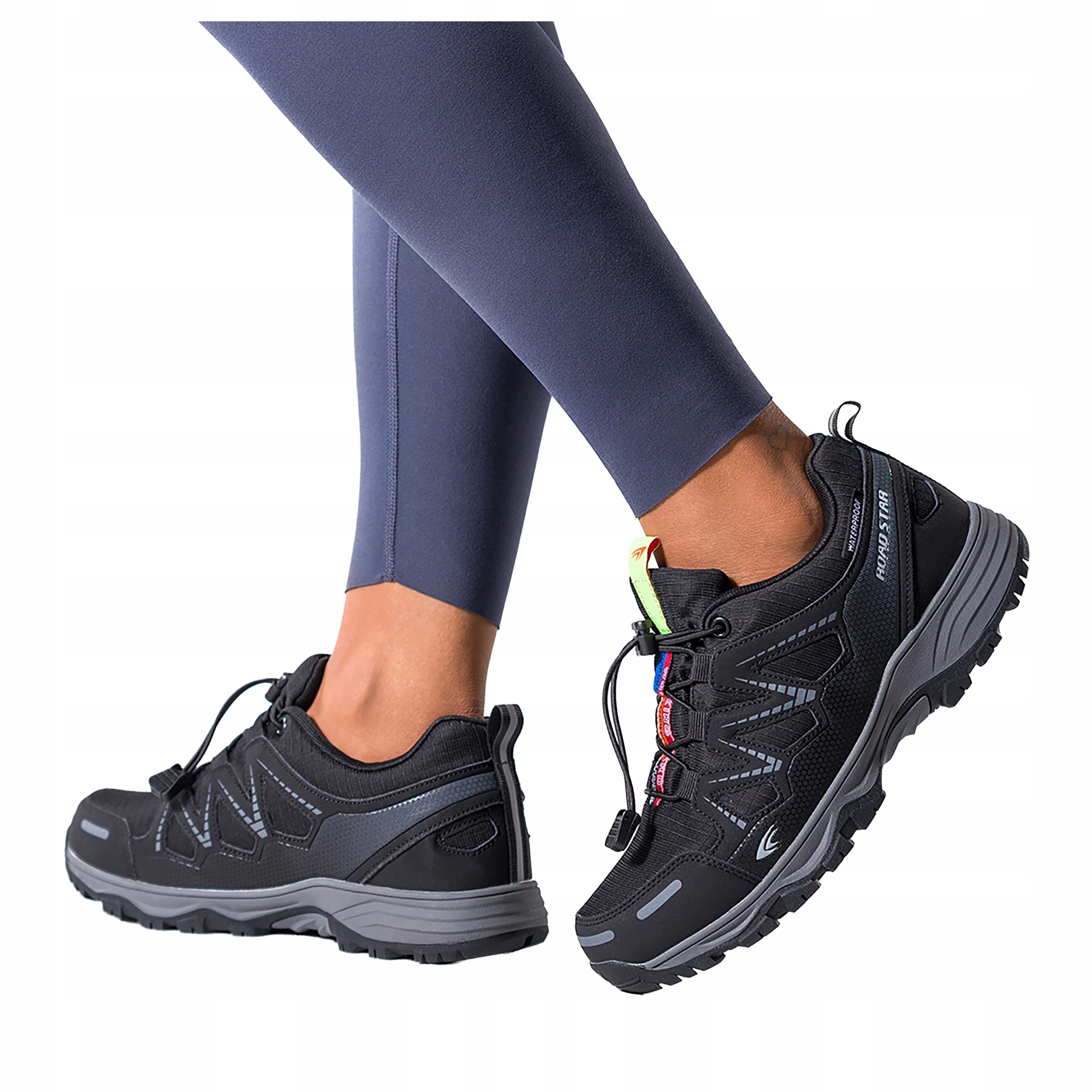 Trekové Boty Černé Dámské Sportovní Elastické Šňůrky Pohodlné r 37