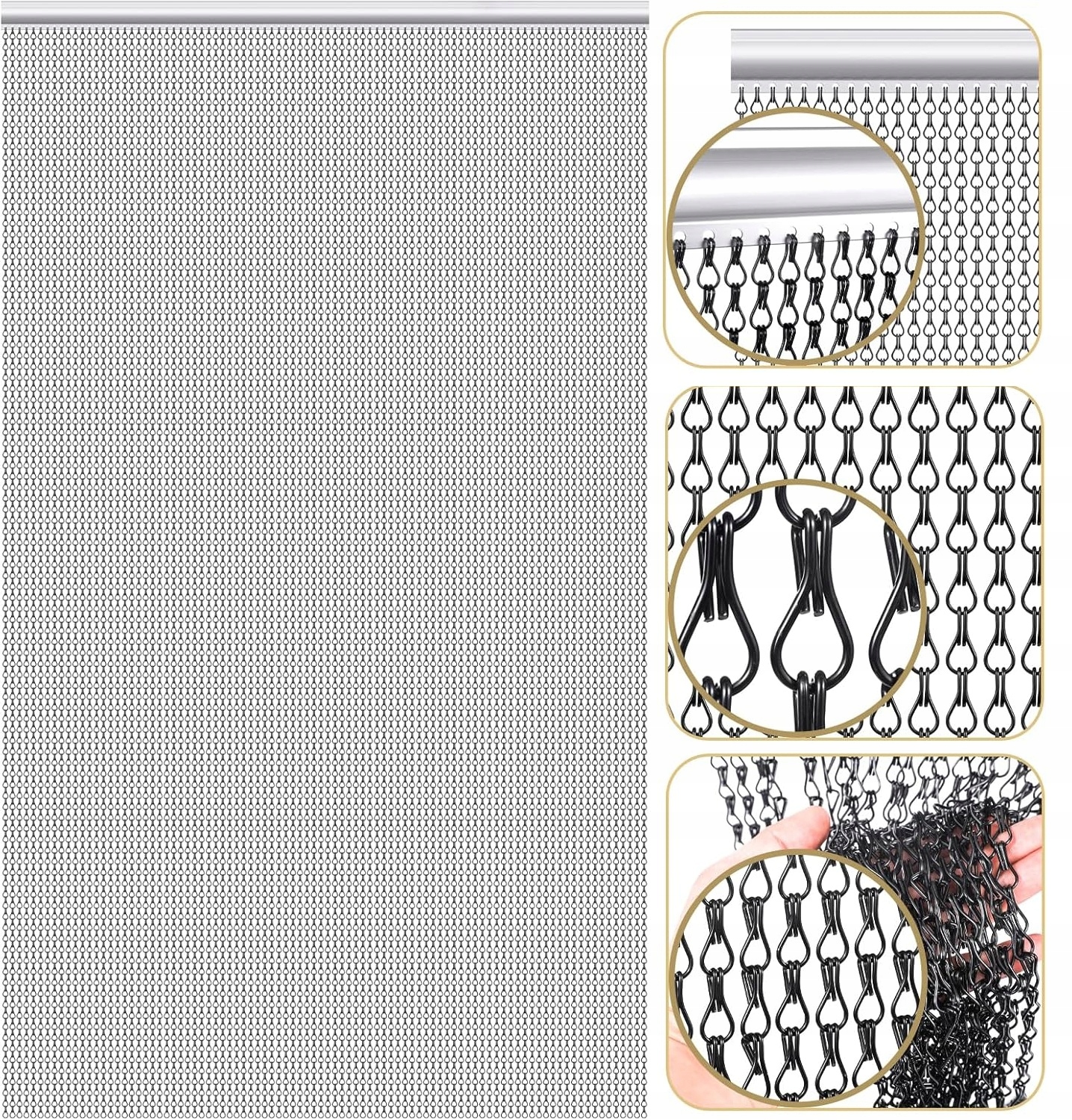 Reťazová Sieť Sieťka Na Sieťka Hliníkový Závon 200/90 CM