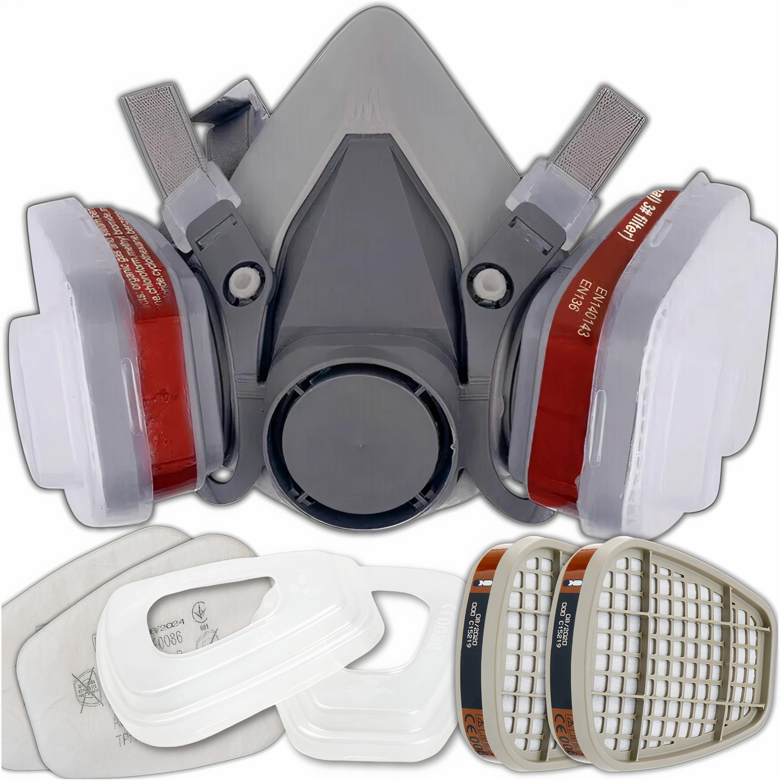 ZESTAW PÓŁMASKA MASKA LAKIERNICZA 6200 KOMPLETNA PRZECIWPYŁOWA L + FILTRY Wyrób medyczny nie