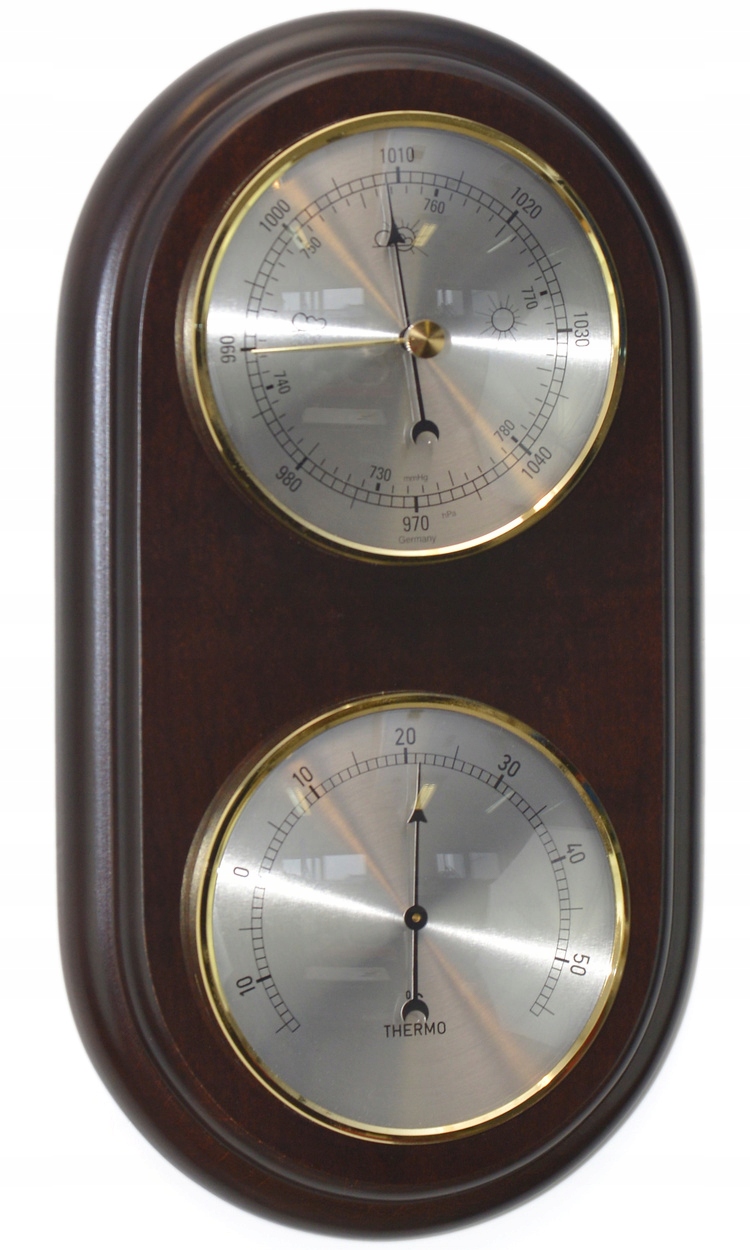 Analogowy Barometr Termometr Tfa Orzech 14x26 cm