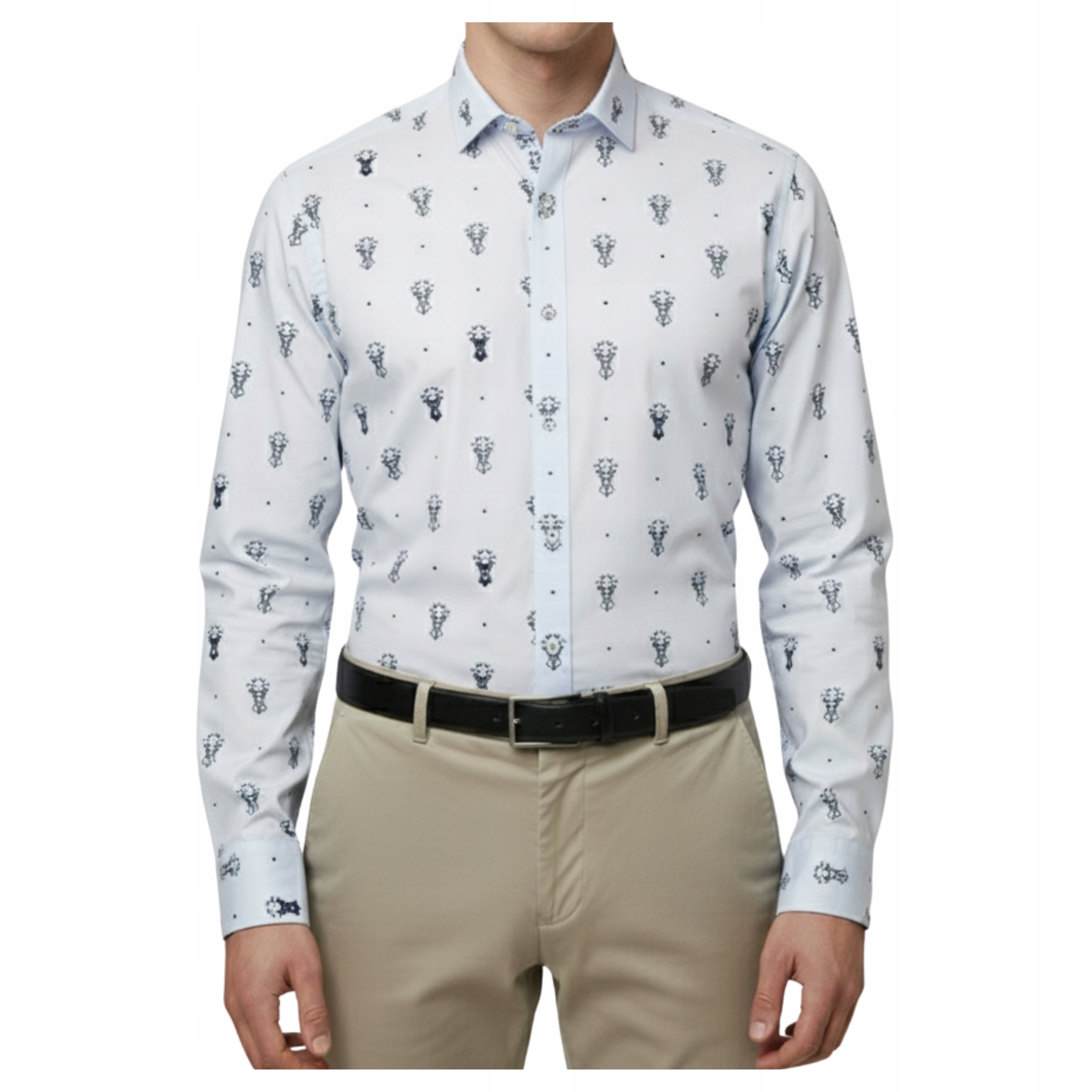 Pánská košile na Vánoce Regular s motivem soba L 41/42 s dlouhým rukávem