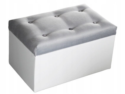 PUFA skrzynia pikowana kufer OTWIERANY skóra welur