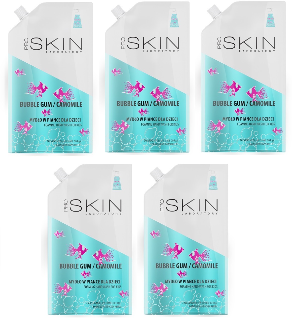 Proskin Laboratory Pěnové mýdlo pro děti Bubble Gum 5ks x 640 ml