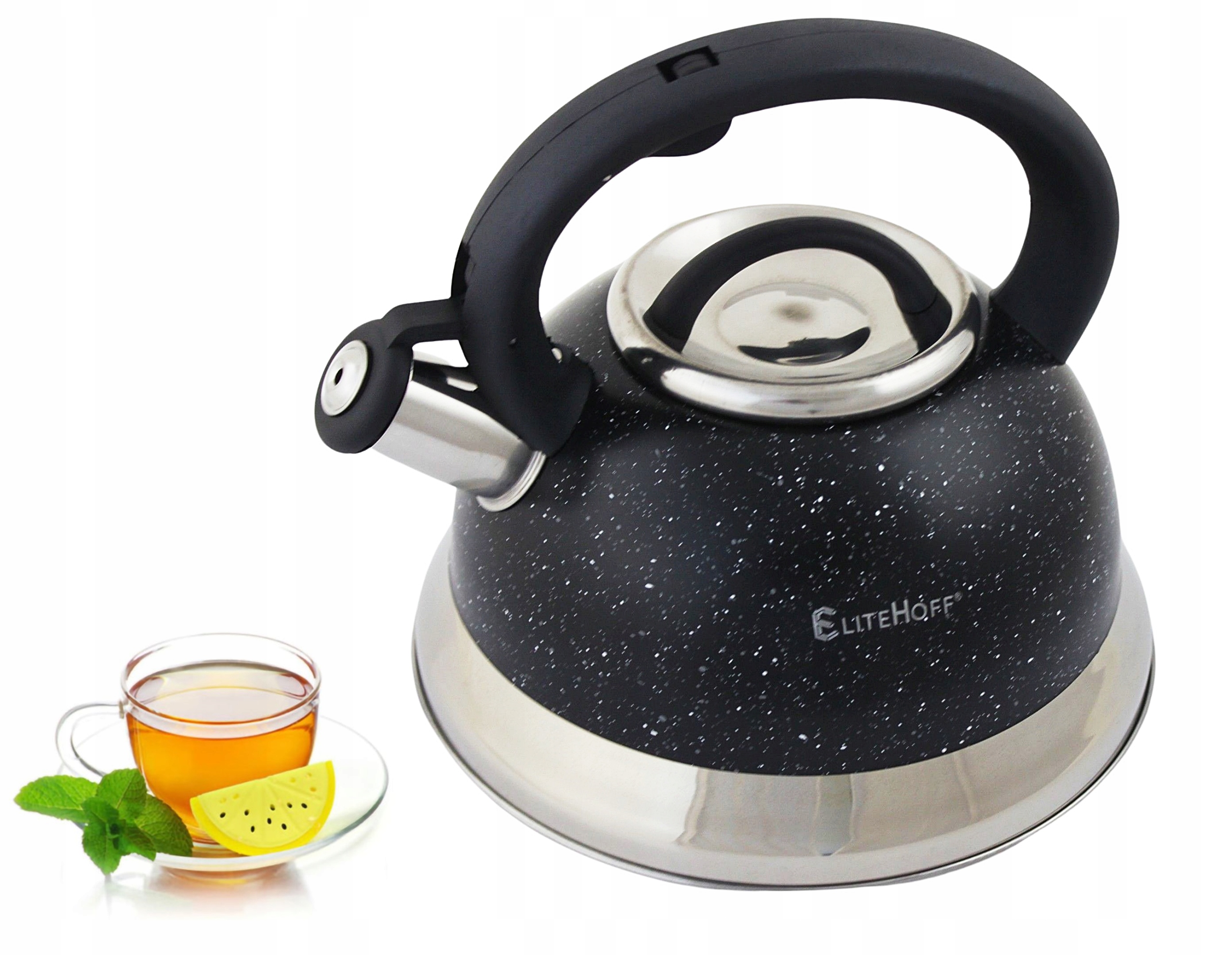 

Duży Czajnik Gwizdkiem Indukcja Gaz 3L Marmur