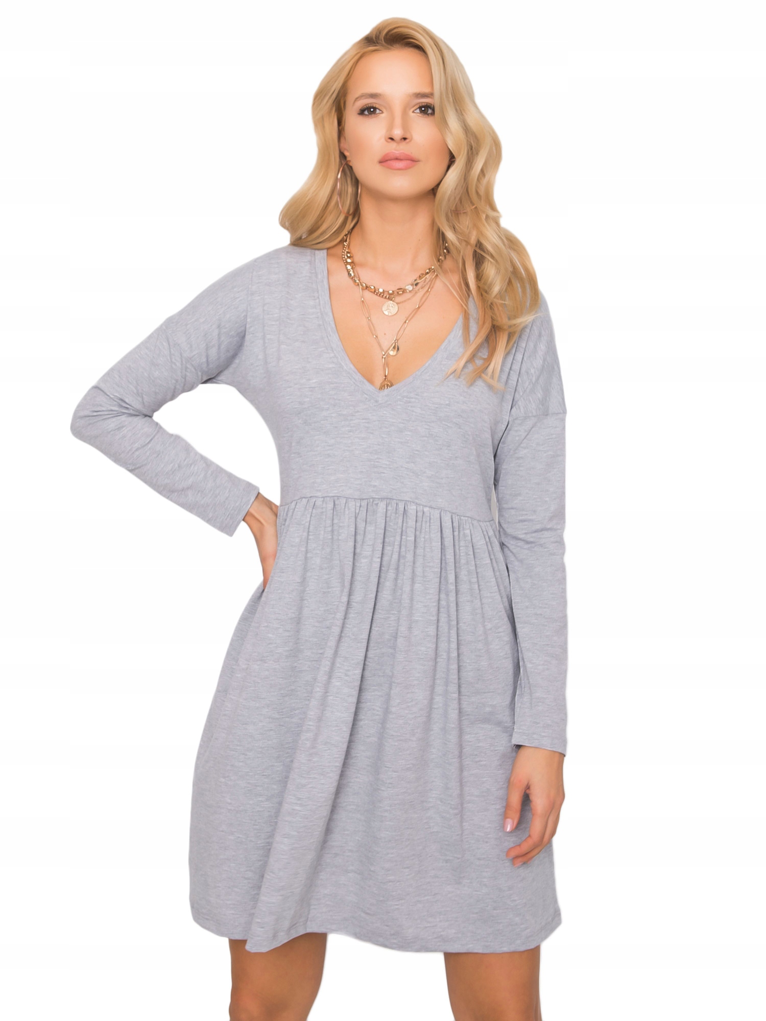 

Rozkloszowana wygodna krótka Sukienka kobieca - M