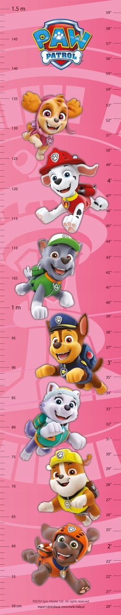 

Miarka Wzrostu Psi Patrol Różowa