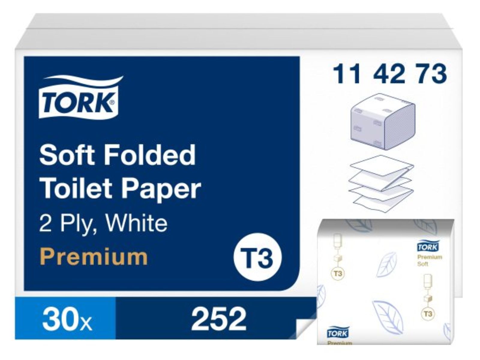 

Papier toaletowy T3 Listki Tork 114273 karton