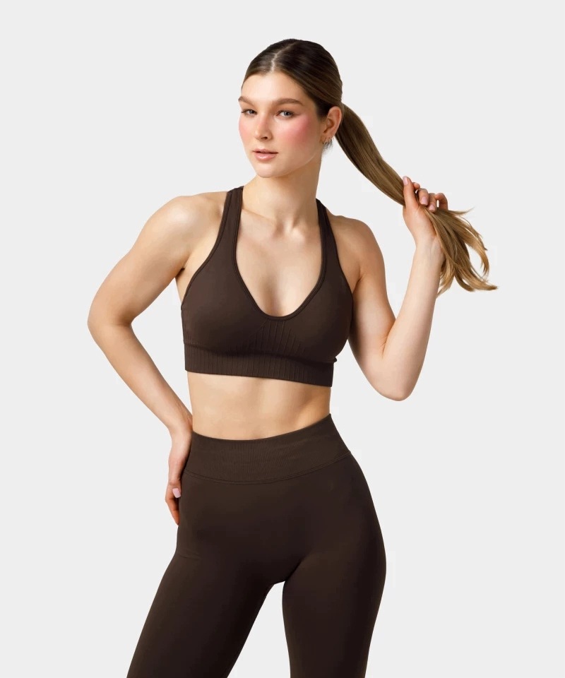 Carpatree Biustonosz bezszwowy Élite Mousse Brown, brązowy L