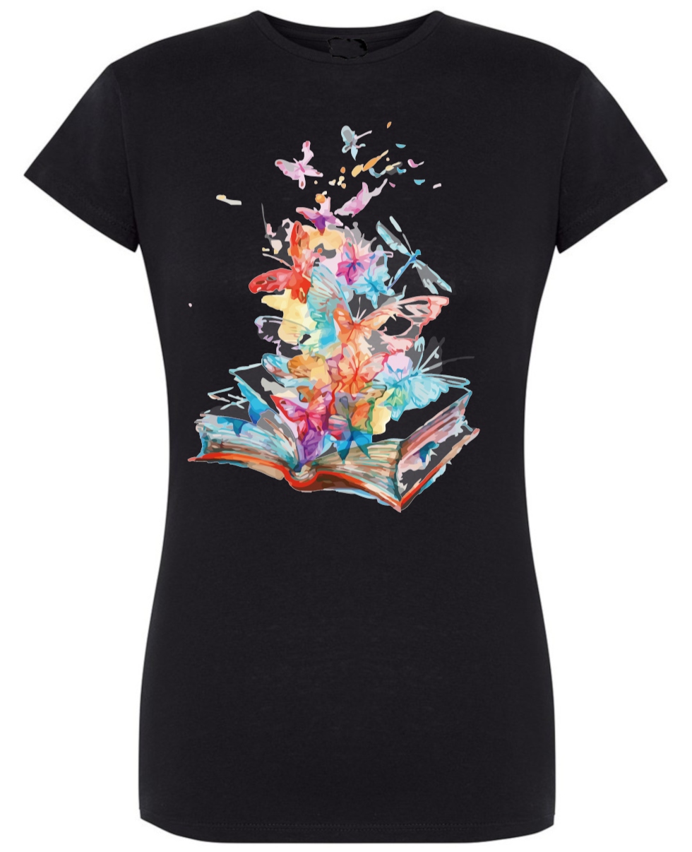 

T-Shirt damski nadruk Kolorowe Książki R.m