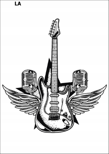 

PK16LA Tatuaż tymczasowy Gitara elektryczna rock