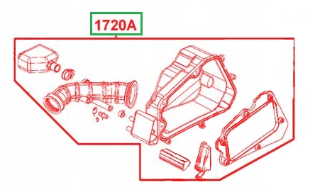 1720A-ACB9-E10 - КОРПУС ВОЗДУШНОГО ФИЛЬТРА KYMCO LIKE 50I 4T EURO 4