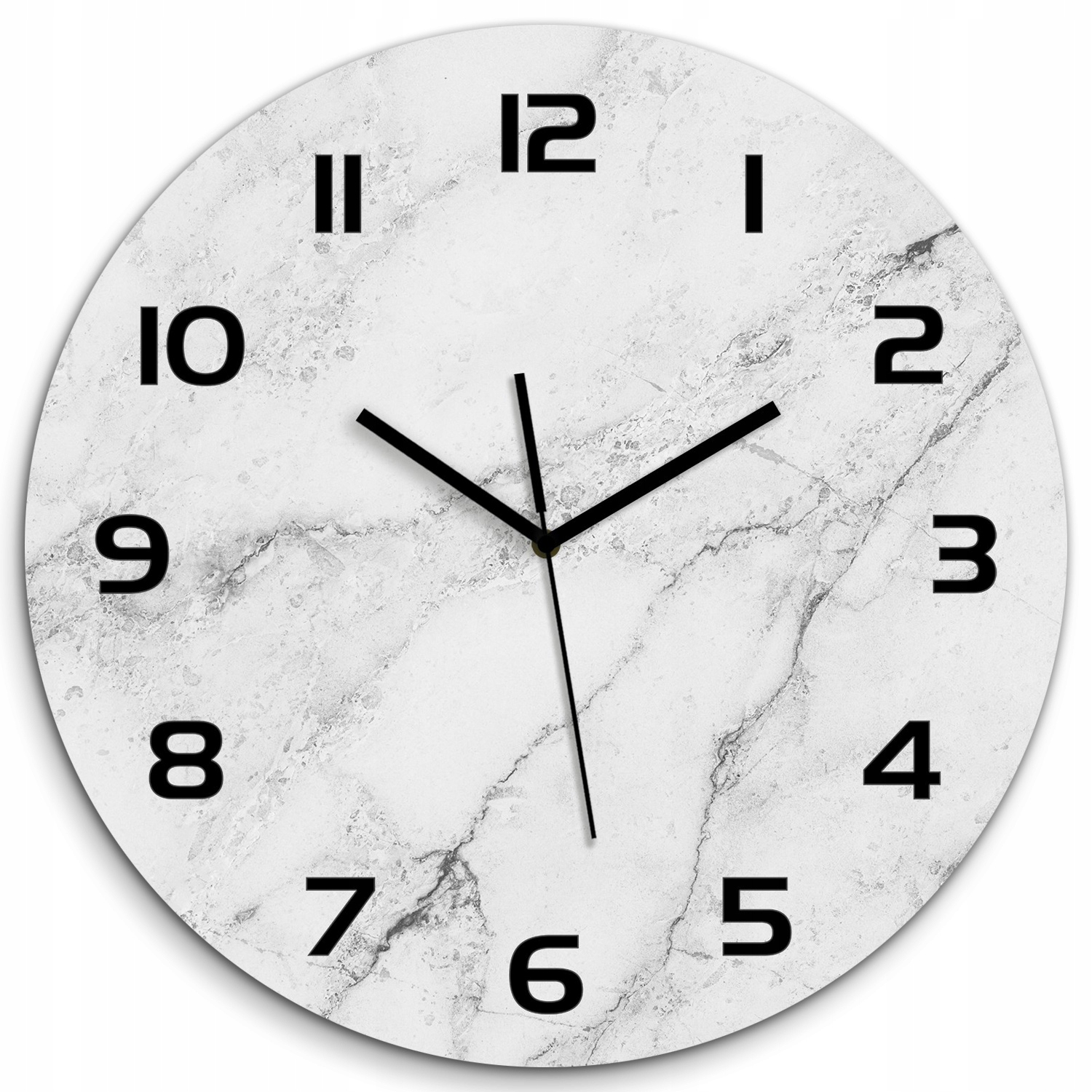 

Duży okrągły szklany zegar ścienny Marmur fi 60 cm