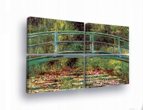 Obraz 120x80 Mince japonský most nenufary rybník impresionismus příroda krajina