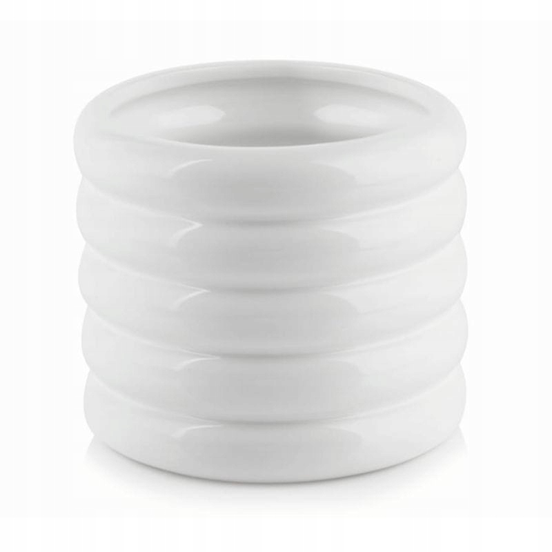 Biała osłonka na doniczkę walec 15 cm Polnix