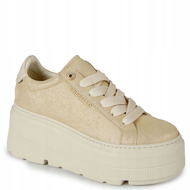 Chebello 4721 Zlaté Kožené Tenisky Na Platformě 39