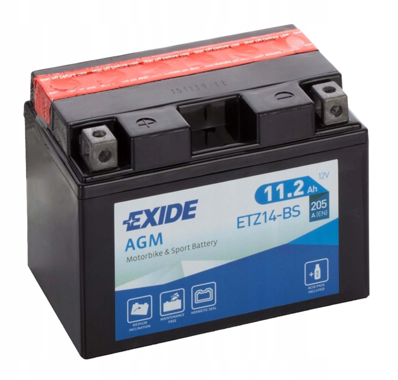 Akumulator Motocyklowy Agm Exide Bike 12V 11.2Ah 205A YTZ14-BS ETZ14-BS