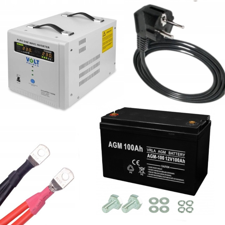 Zasilanie Awaryjne Sinus Pro 1500E 12V 100Ah Ups Do Pieca Co Kotła Pompy