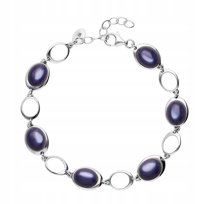 Stříbrný náramek Ag 925 se syntetickým kamenem Kobalt SG-346-BR-S-SG